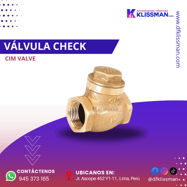 VÁLVULA CHECK CIM VALVE
