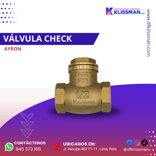 VÁLVULA CHECK AYRON