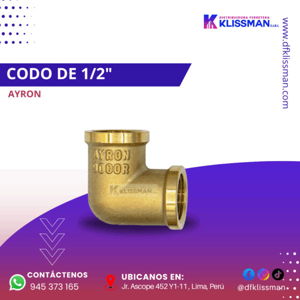 CODO DE 1/2" AYRON