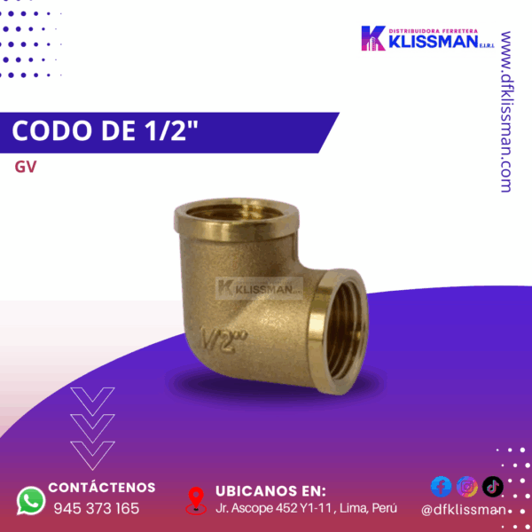 CODO DE 1/2" GV