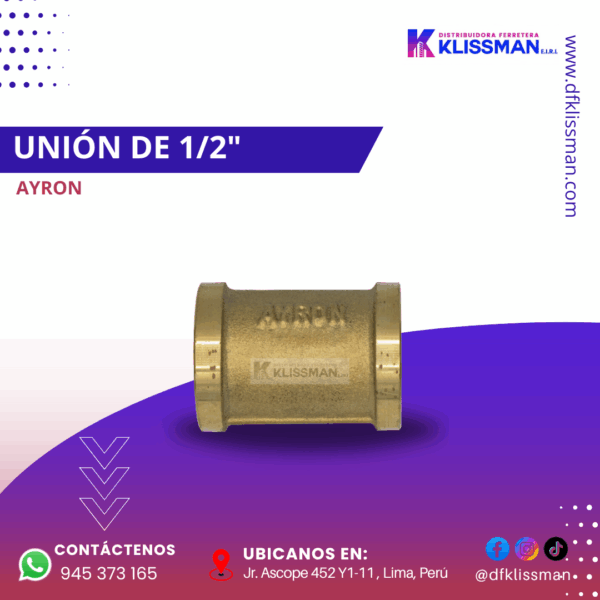 UNIÓN DE 1/2" AYRON