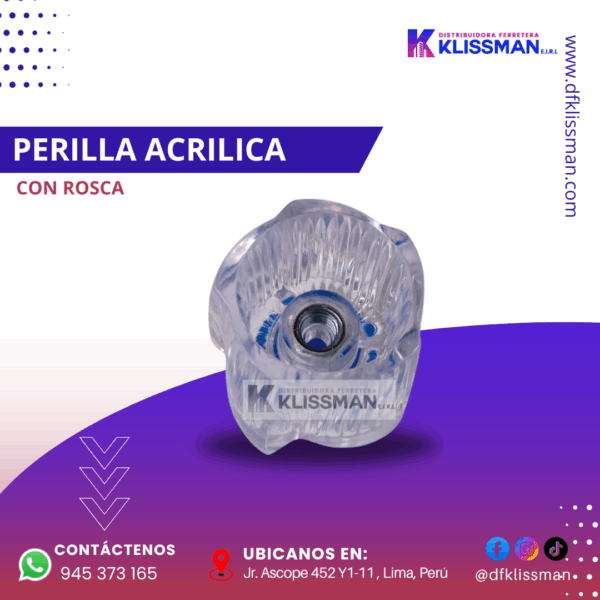 PERILLA ACRILICA CON ROSCA - Imagen 2