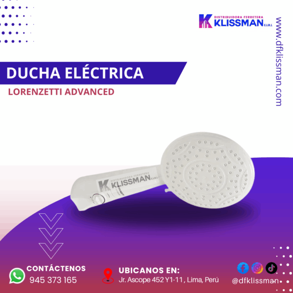 DUCHA ELÉCTRICA LORENZETTI ADVANCED - Imagen 2