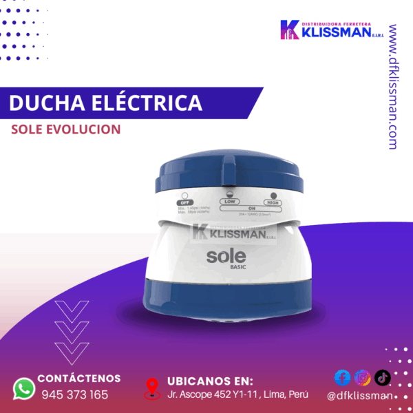 DUCHA ELÉCTRICA SOLE EVOLUCIÓN