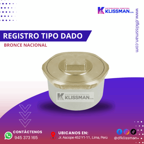 REGISTRO TIPO DADO BRONCE