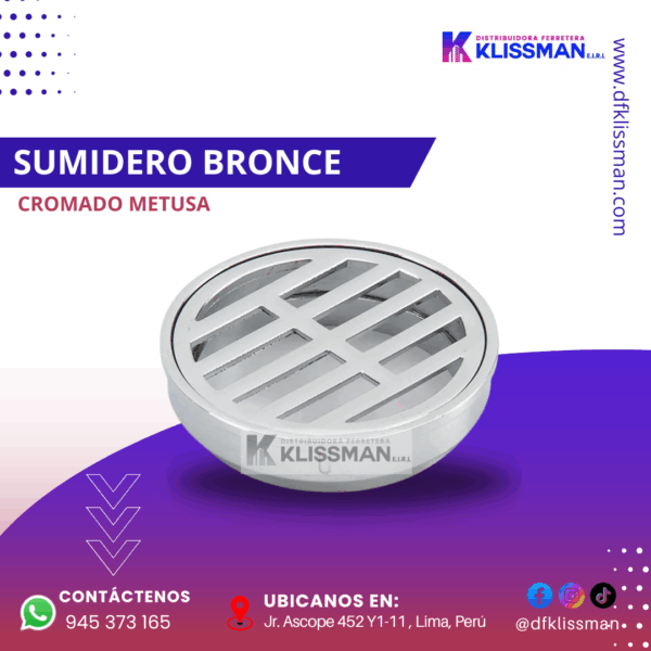 SUMIDERO BRONCE CROMADO METUSA
