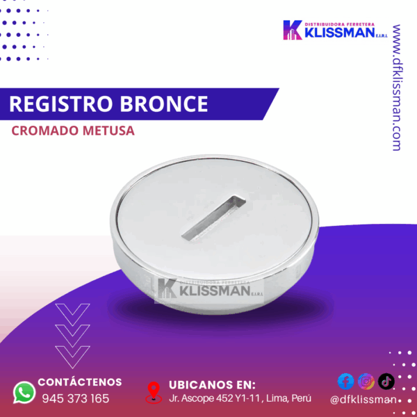 REGISTRO BRONCE CROMADO METUSA
