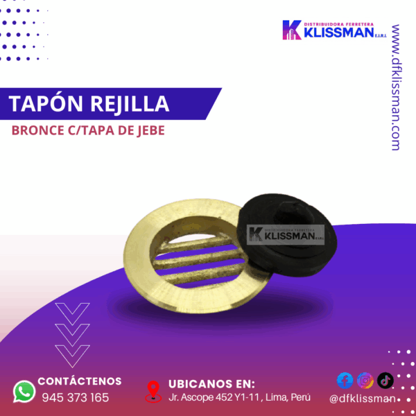 TAPÓN REJILLA BRONCE C/TAPA JEBE - Imagen 2