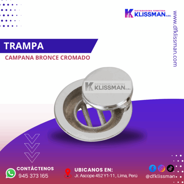 TRAMPA CAMPANA BRONCE CROMADO