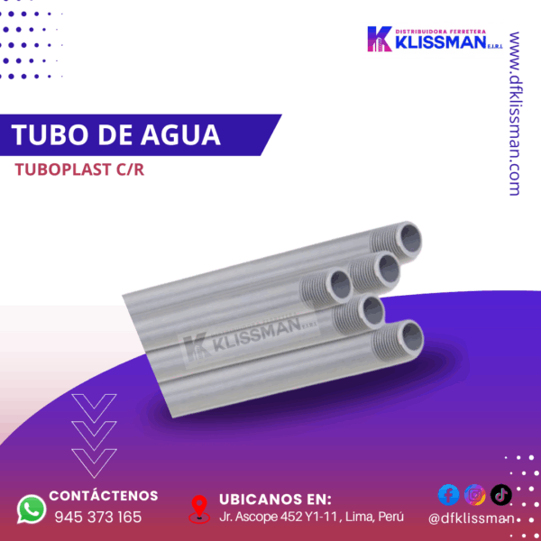 TUBO DE AGUA TUBOSPLAST C/R