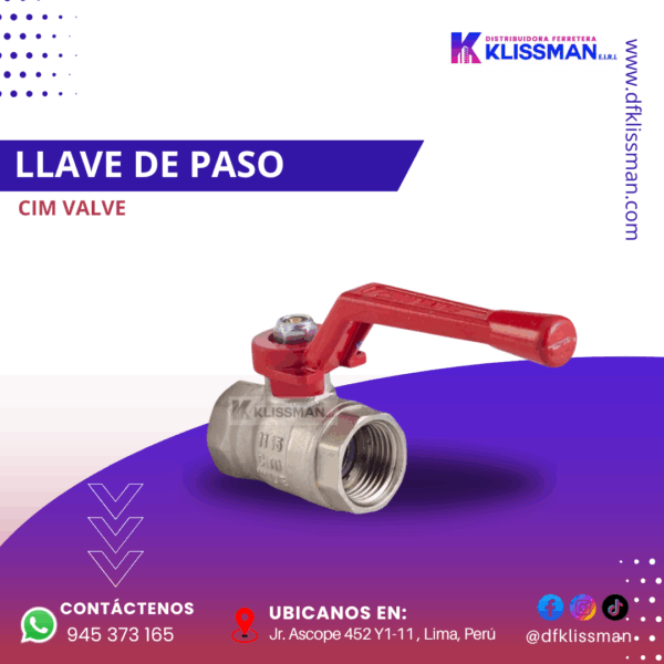 LLAVE DE PASO CIM VALVE
