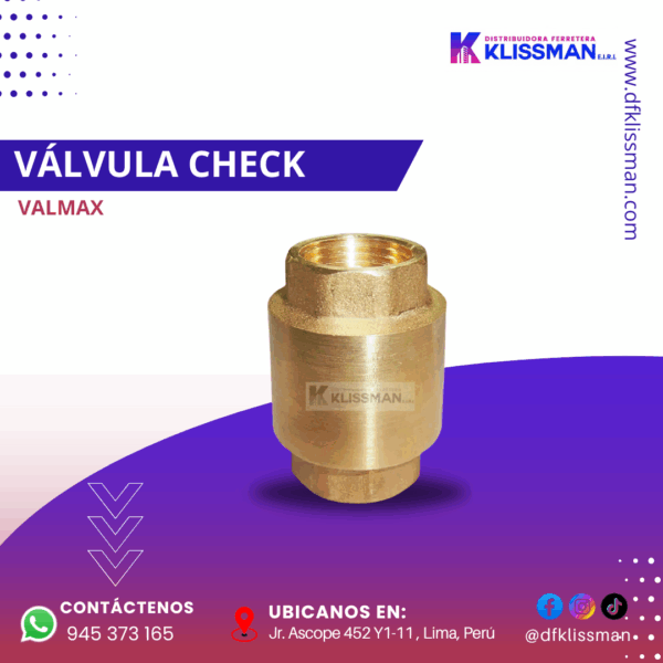 VÁLVULA CHECK VALMAX